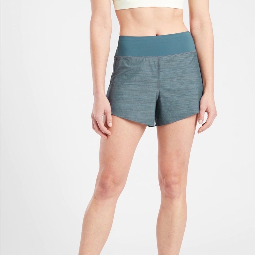 Athleta Run With It 3X NWT Textured 3.5 Short Teal Blue Running Workout